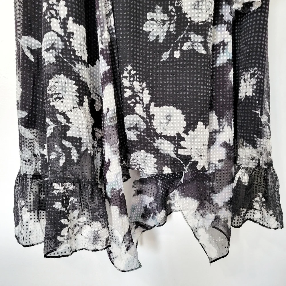 NEW Chelsea & Walker Cara Black & White Silk Jacquard Midi Dress Size 2 - Picture 12 of 16